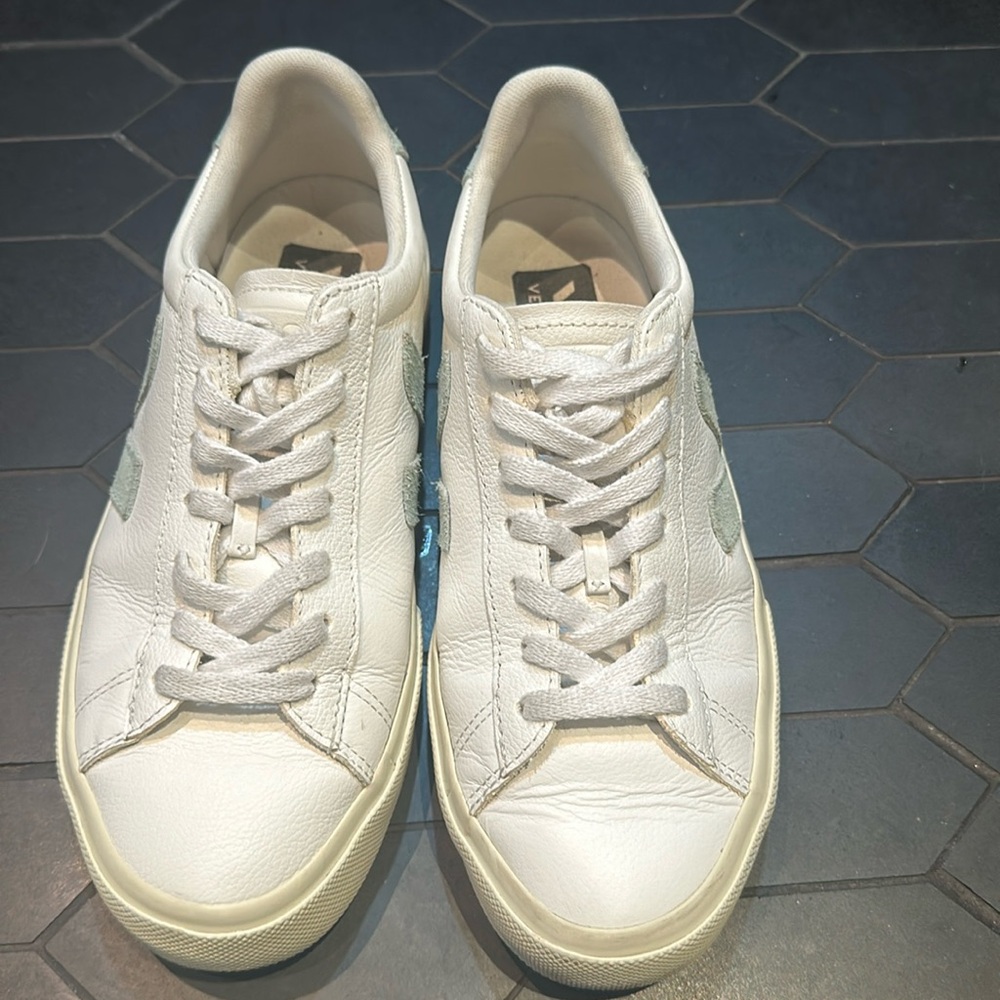 Veja White and Light Blue Women's Sneakers